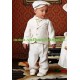 Krikšto kostiumėlis WA002 iš natūralaus lino - spalva balta 80 -98 cm